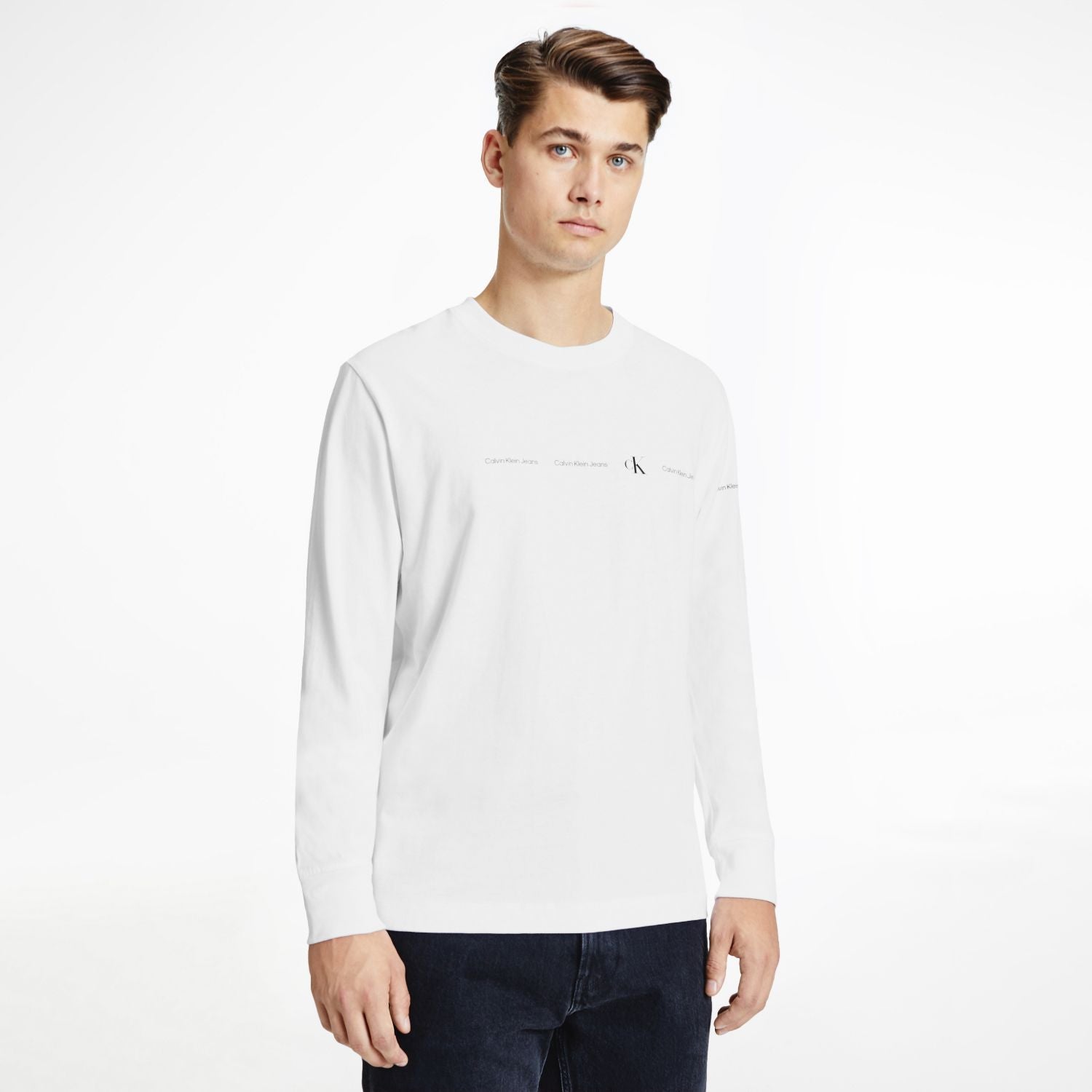 Repeat Logo Long Sleeve T-shirt White