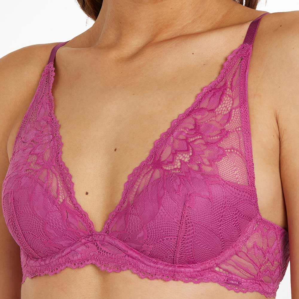 Lined Lace Bralette - Purple