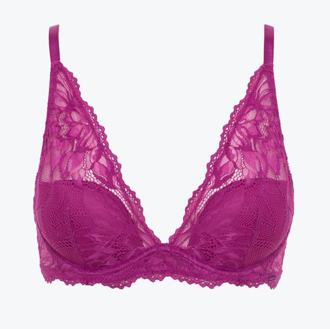 Lined Lace Bralette - Purple