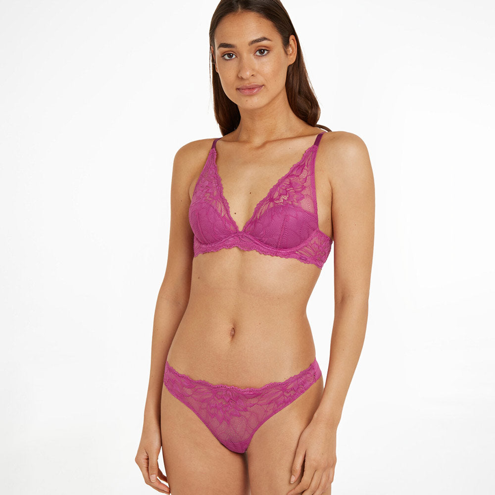 Lined Lace Bralette - Purple