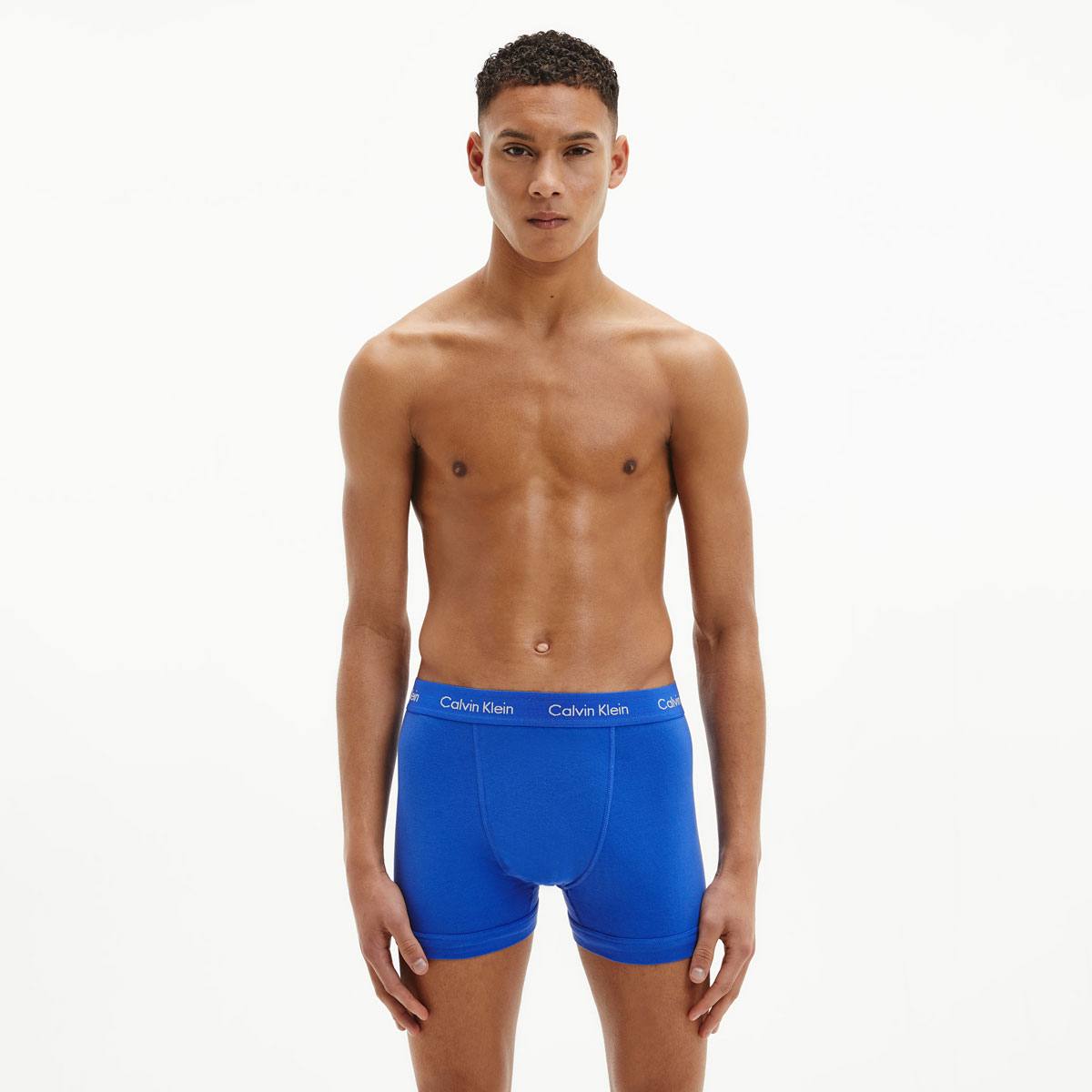 3 Pack Cotton Stretch Trunks Blue Multi