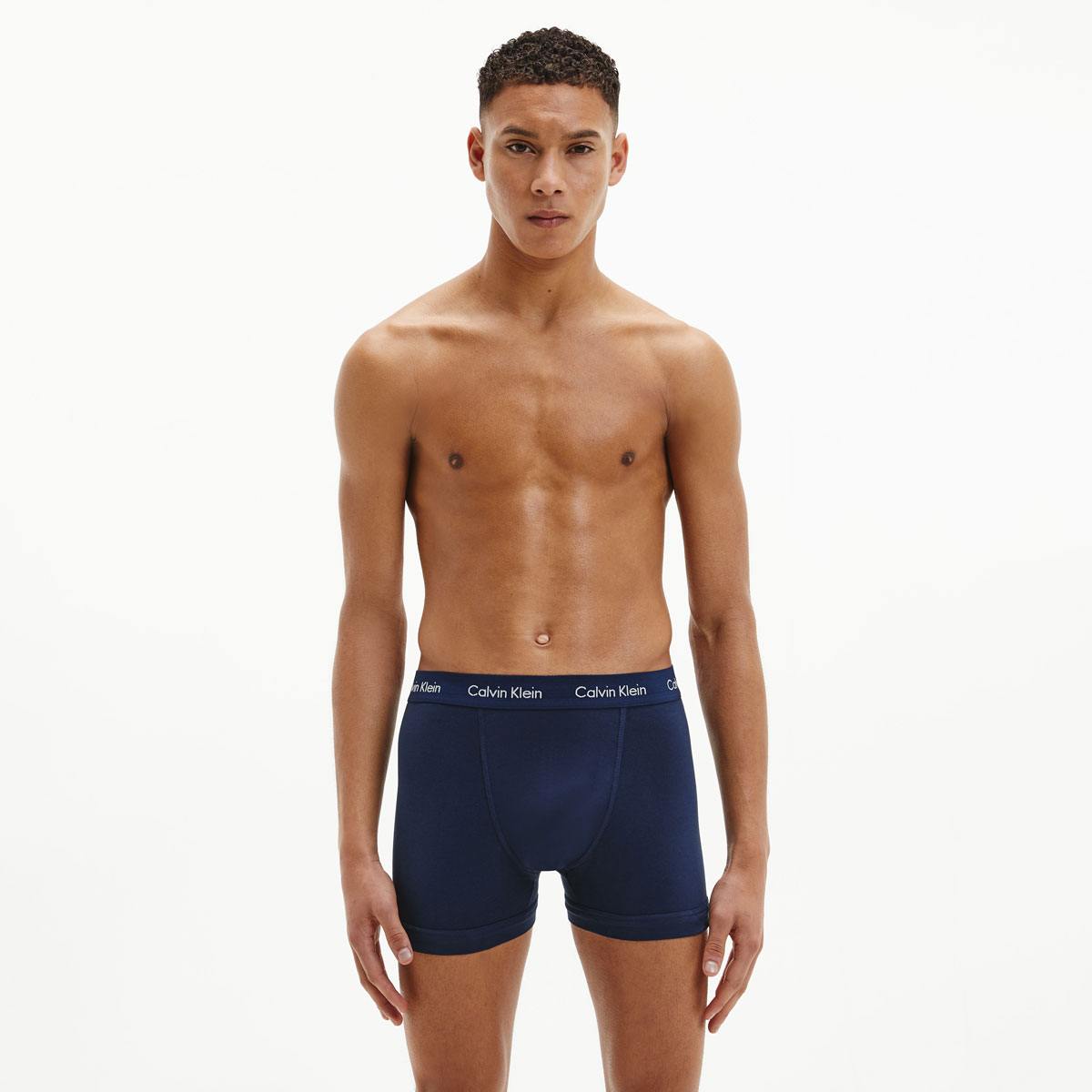 3 Pack Cotton Stretch Trunks Blue Multi