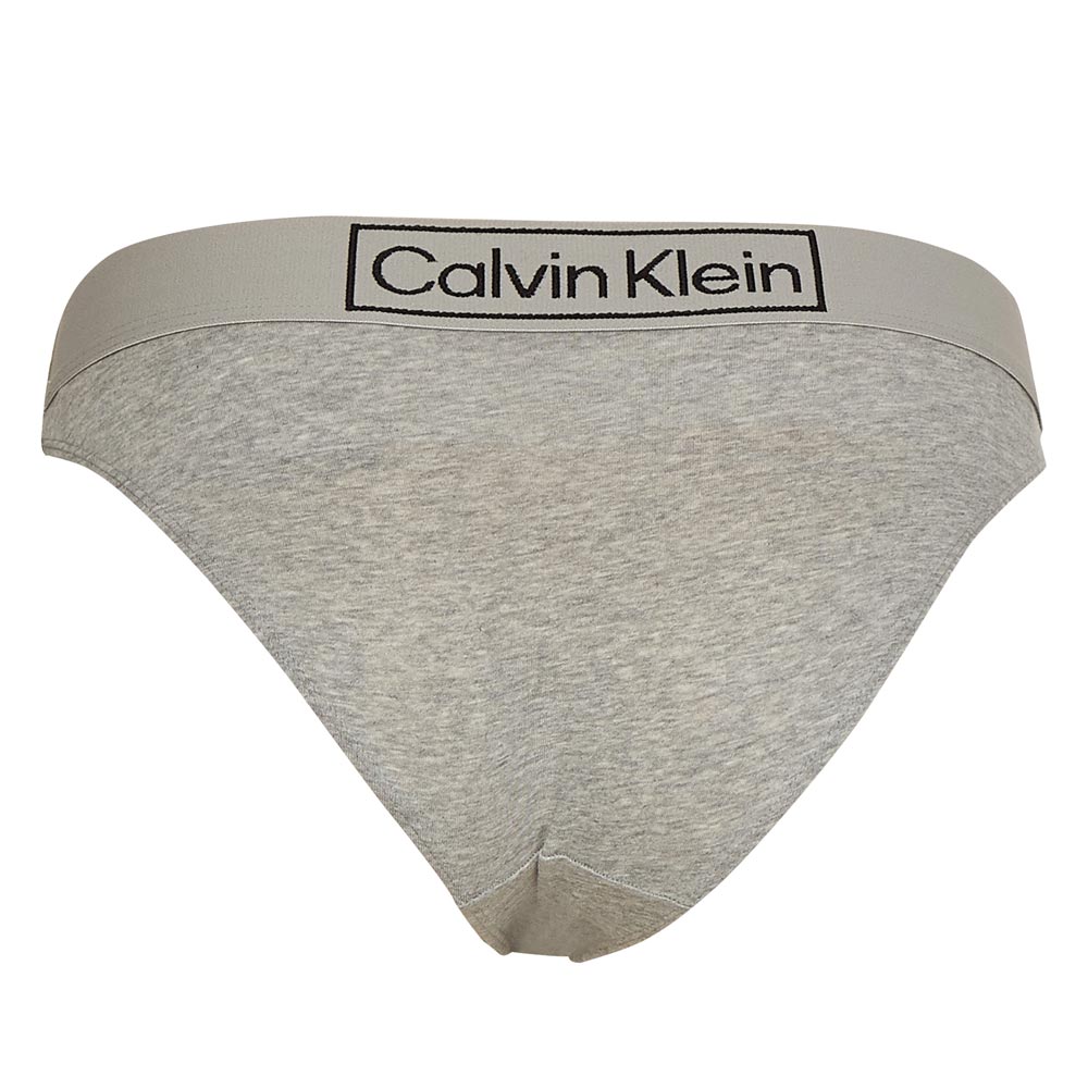 Cotton Stretch Medium Rise Bikini Bottom - Grey