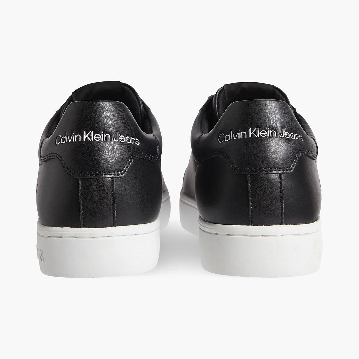 Cupsole Lace-Up Leather Sneaker - Black