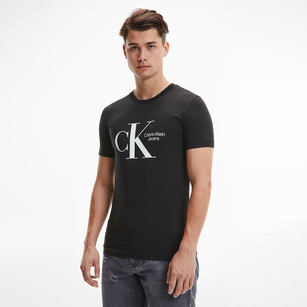 Dynamic Center Chest Organic Cotton T-Shirt - Black