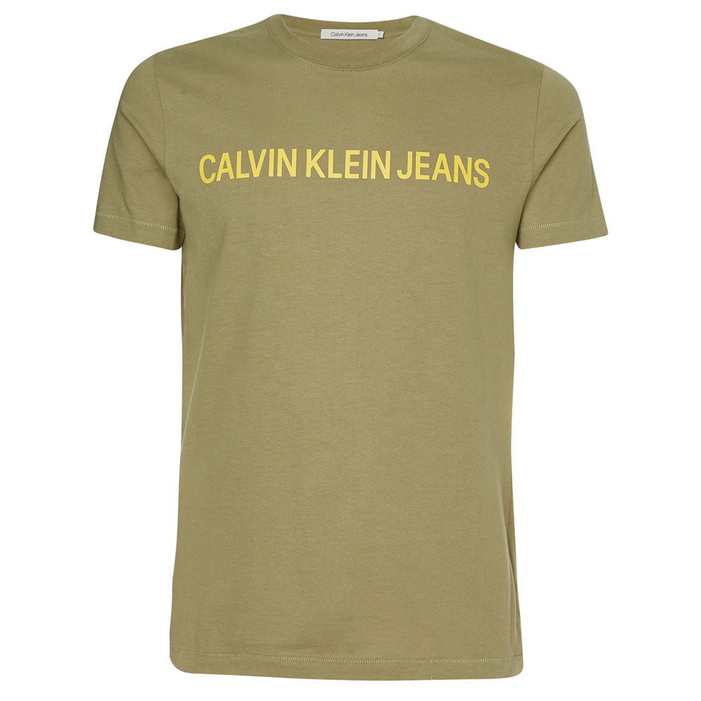 Institutional Logo Slim Short Sleeve Cotton T-Shirt - Olive