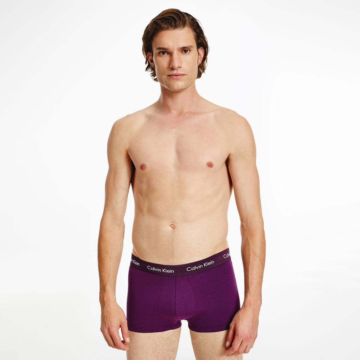 3 Pack Low Rise Cotton Trunks Plum Multi