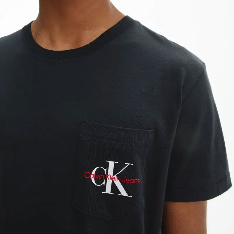 Monogram Logo Pocket Cotton T-shirt - Black