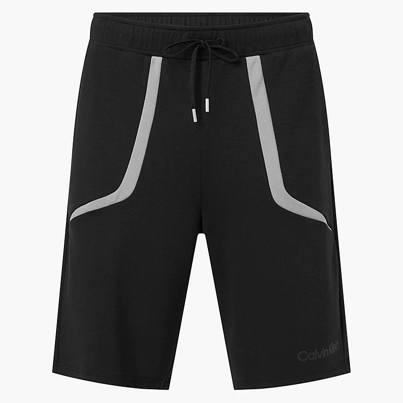 Performance Men's Work Out Woven Gym Shorts With Reflective Logo - Black