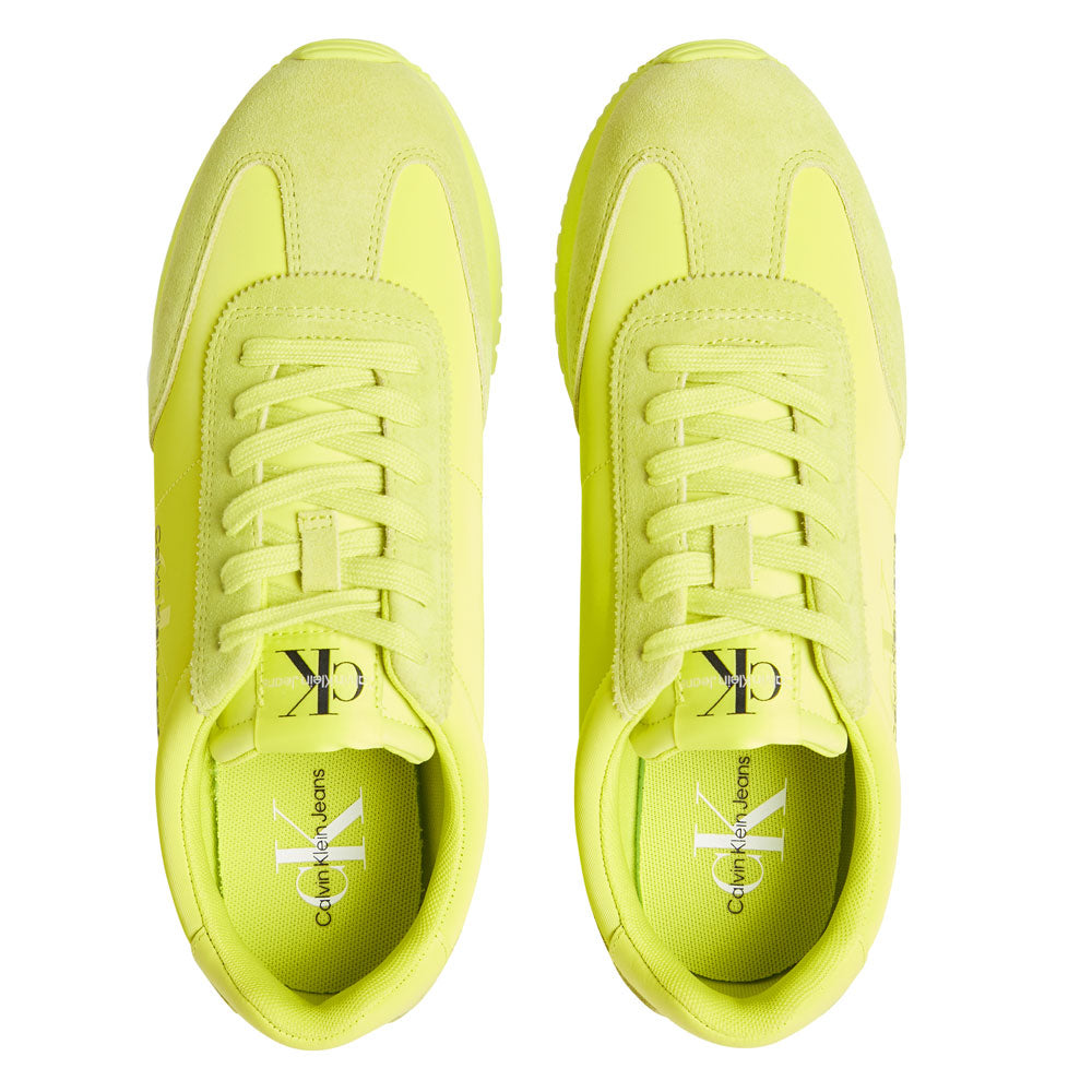 Retro Suede Runner Sneakers - Lime Green