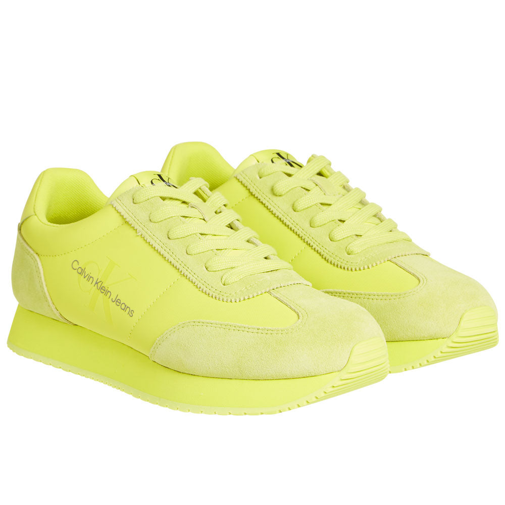 Retro Suede Runner Sneakers - Lime Green