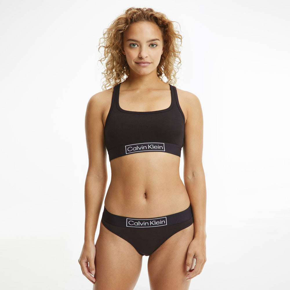 Unlined Cotton Stretch Bralette - Black