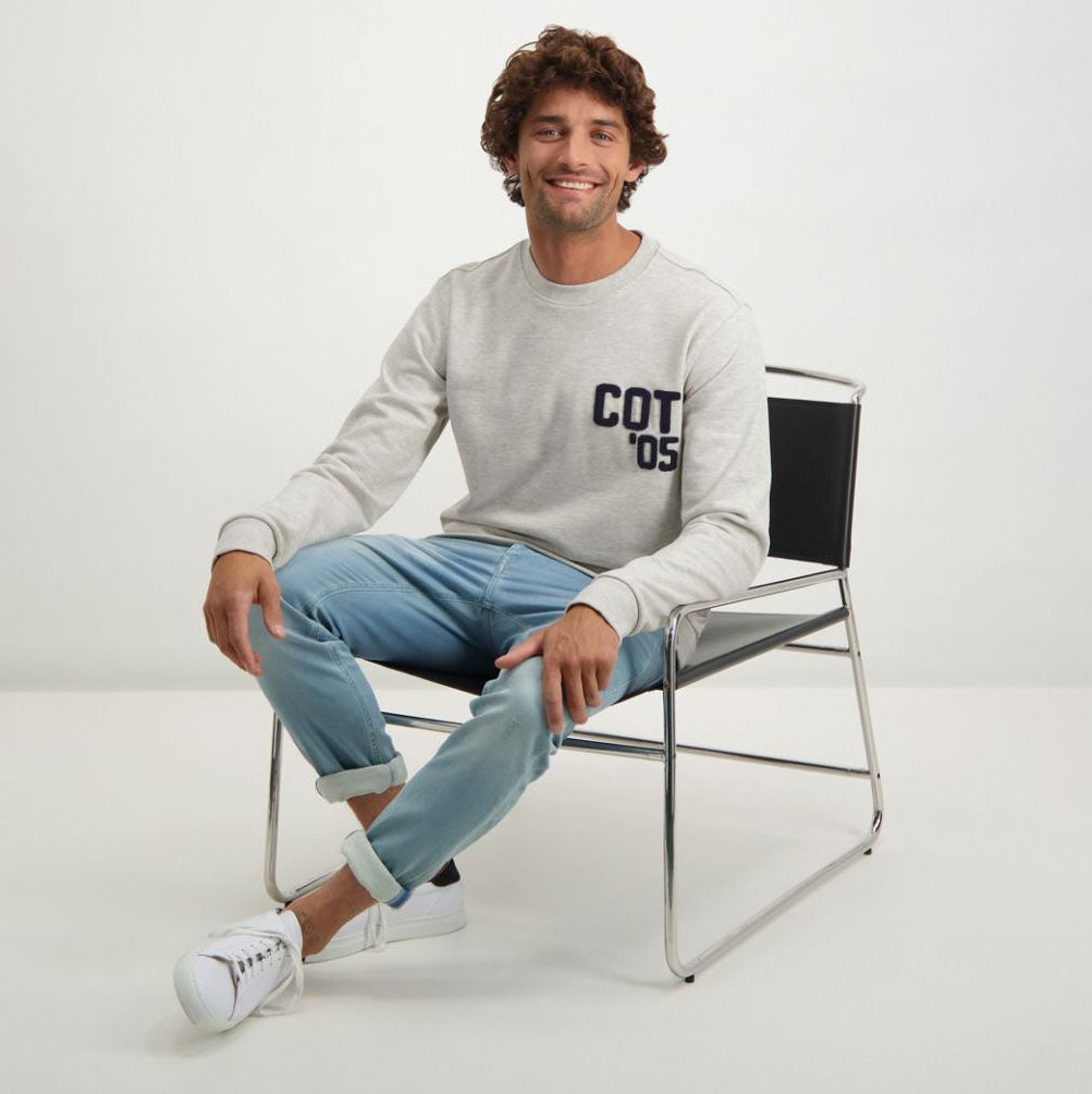 Benny Cotton Sweat Top - Light Grey