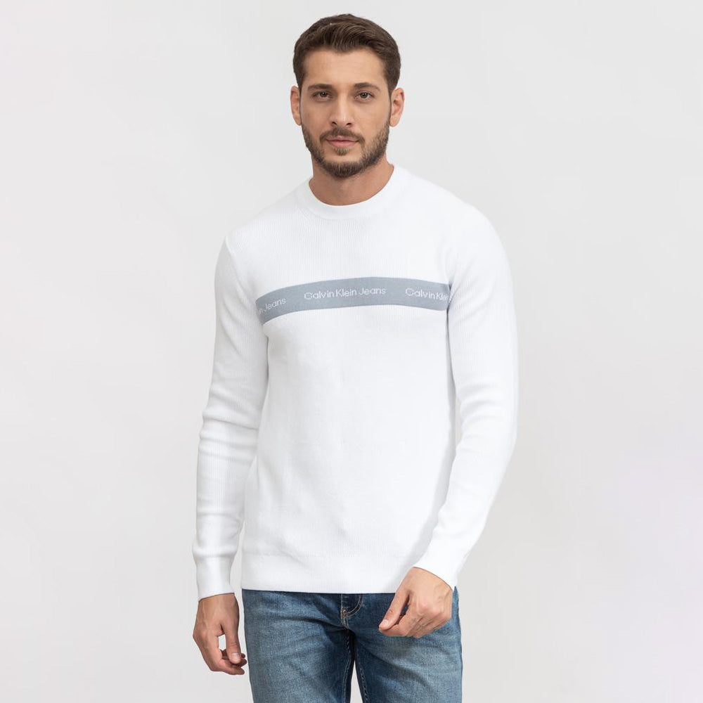 Contrast Logo Lw Sweater- White