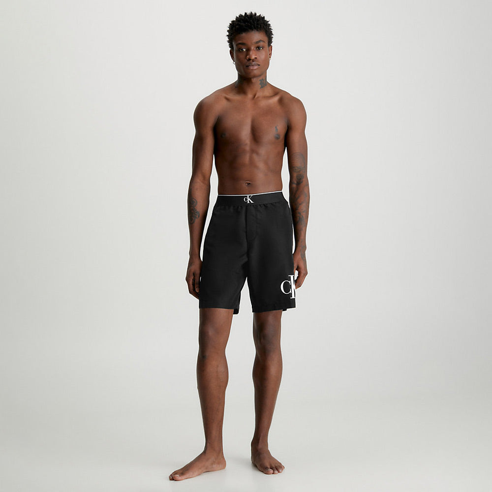 Long Waistband Swim Short - Black