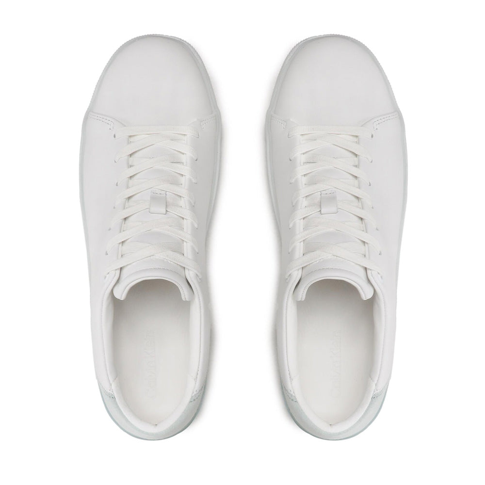 Low Top Lace Up Sneakers - White Multi