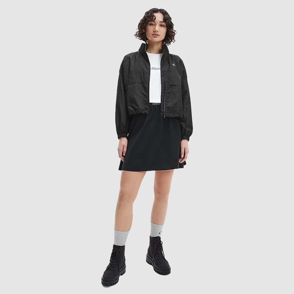 Packable Crinkle Windbreaker- Black