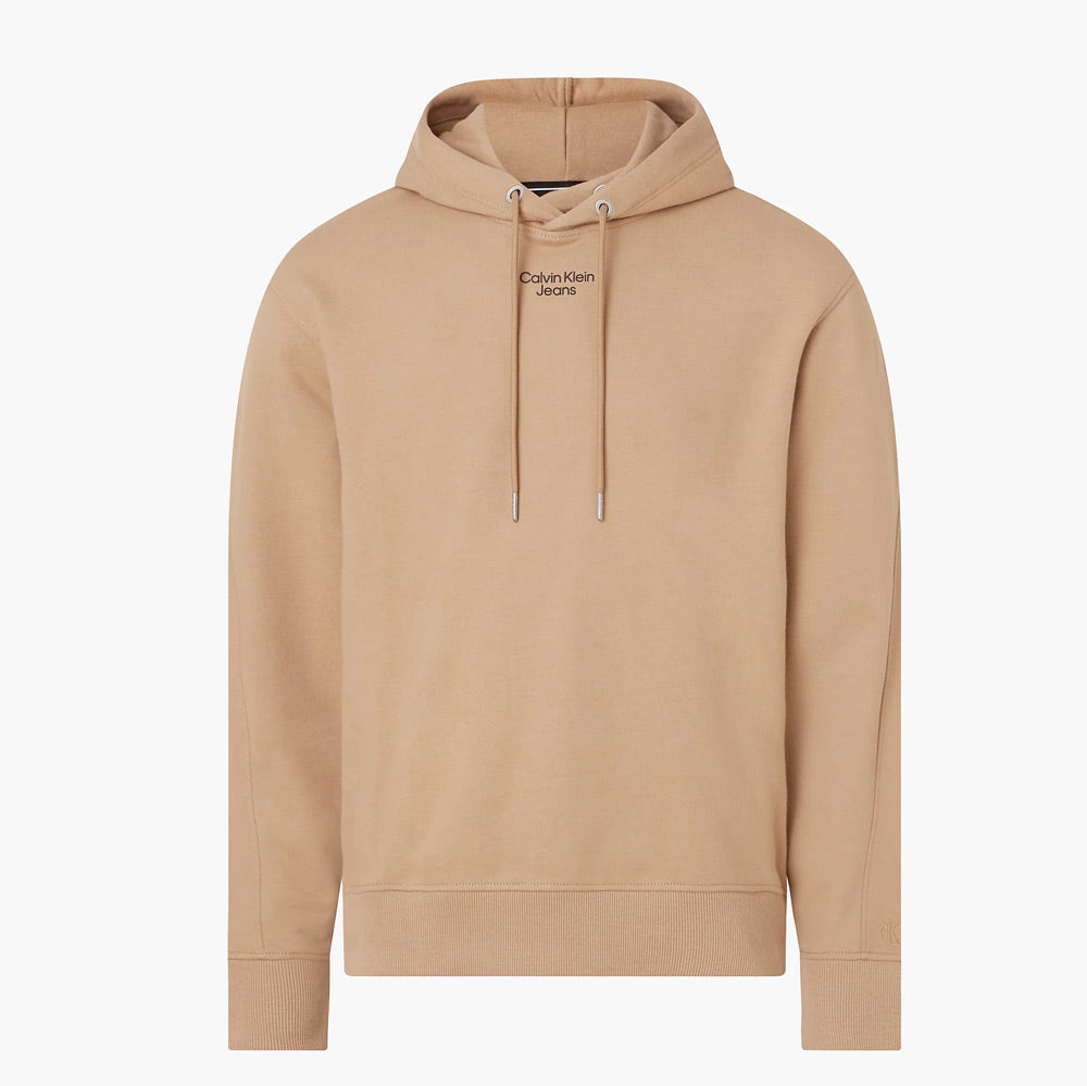 Stacked Logo Hoodie- Brown