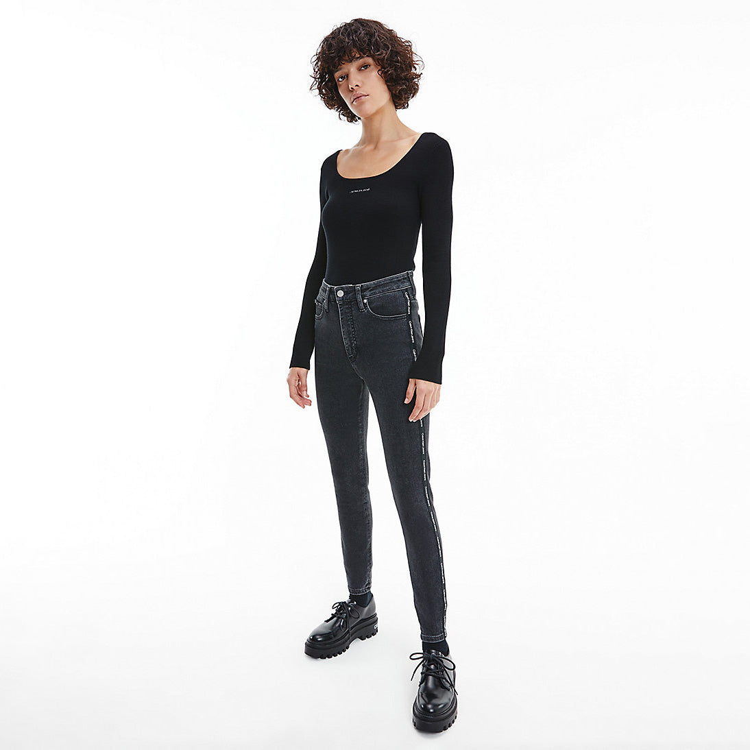 High Rise Super Skinny Ankle Jean Black