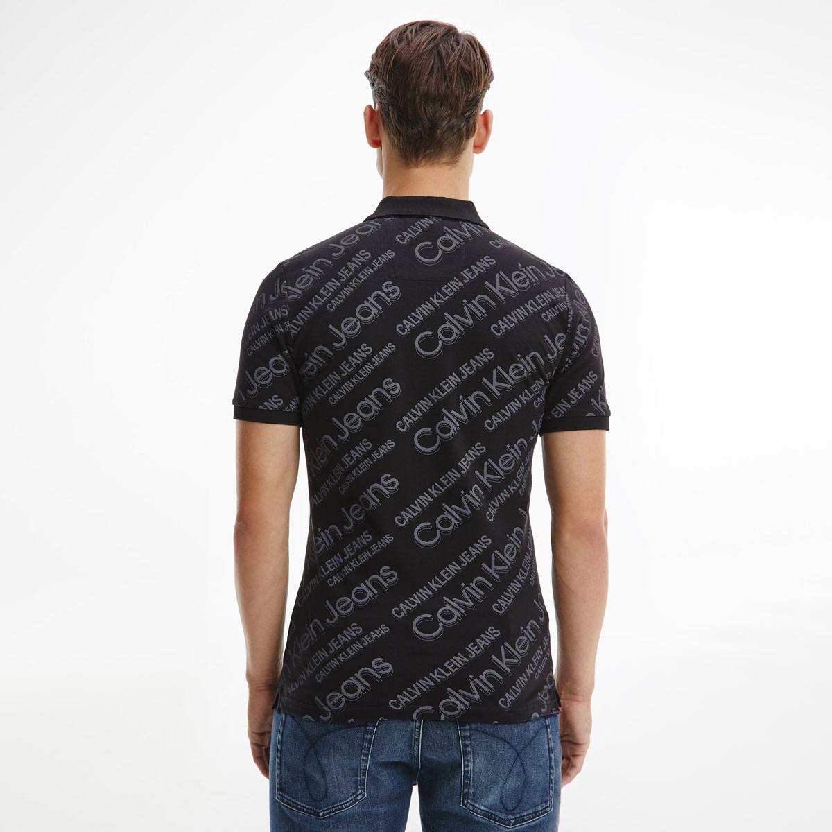 Logo All Over Print Polo - Black