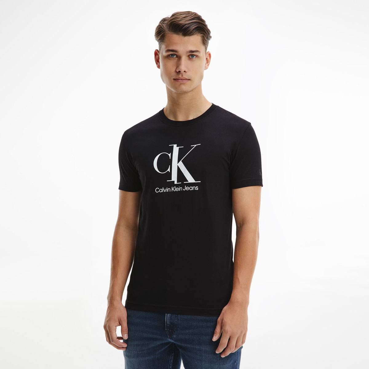 Spliced CK Center Chest T-Shirt Black