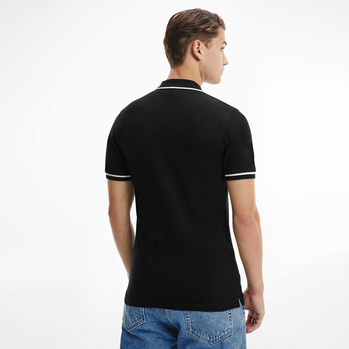 Slim Stretch Pique Polo Shirt Black