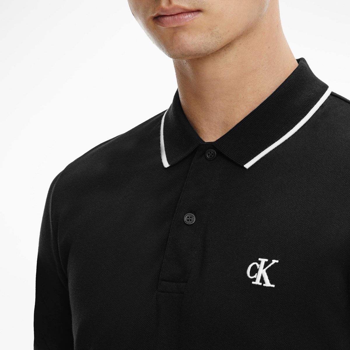 Slim Stretch Pique Polo Shirt Black