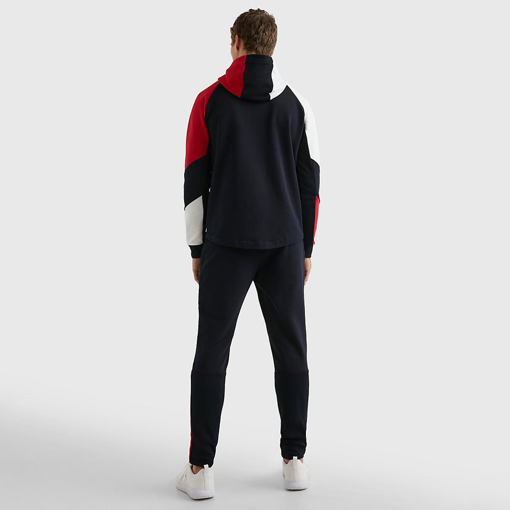 Color - Blocked Mix Media Hoody - Navy Multi