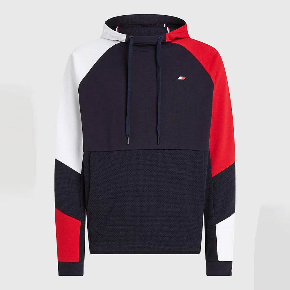 Color - Blocked Mix Media Hoody - Navy Multi