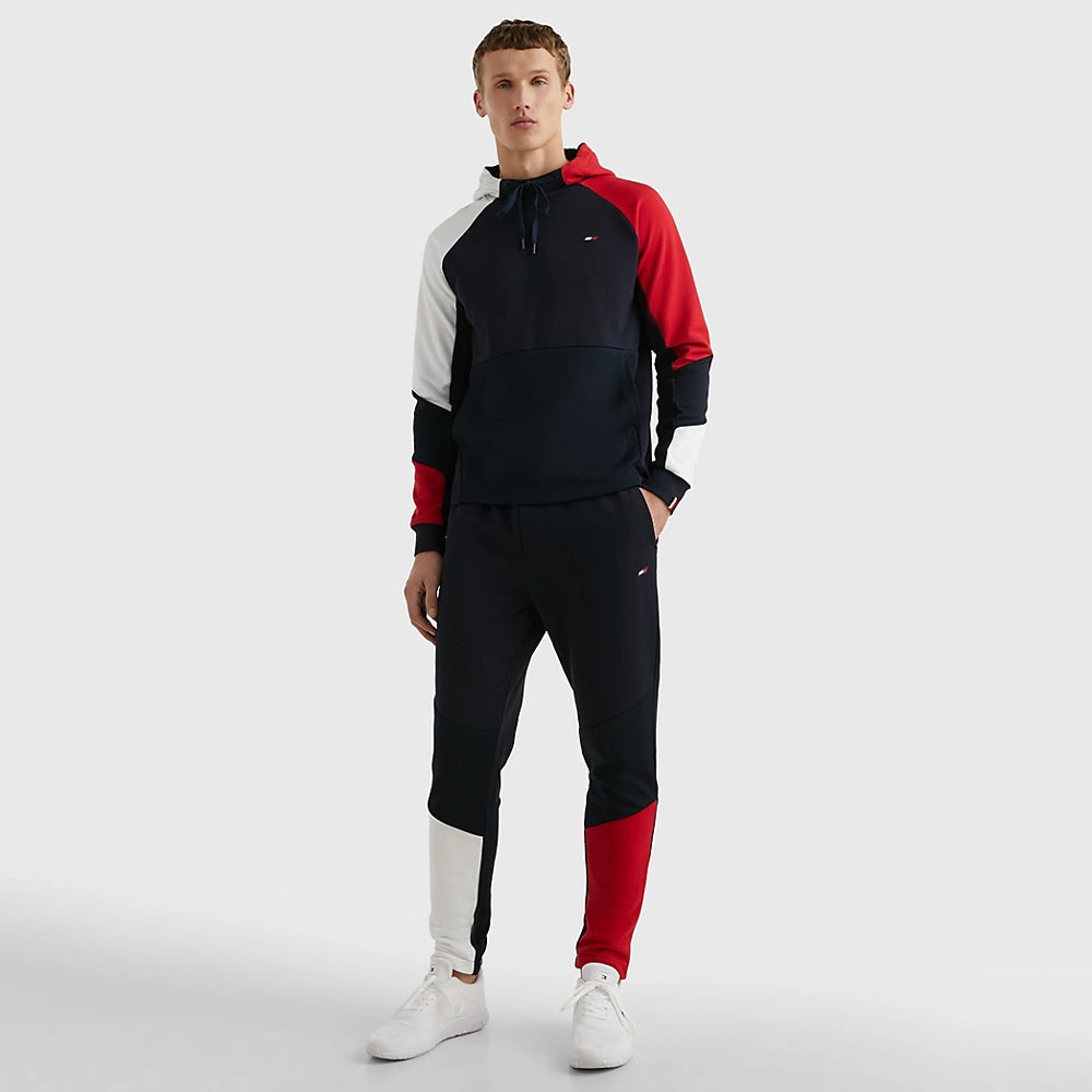 Color - Blocked Mix Media Sweatpant - Navy Multi