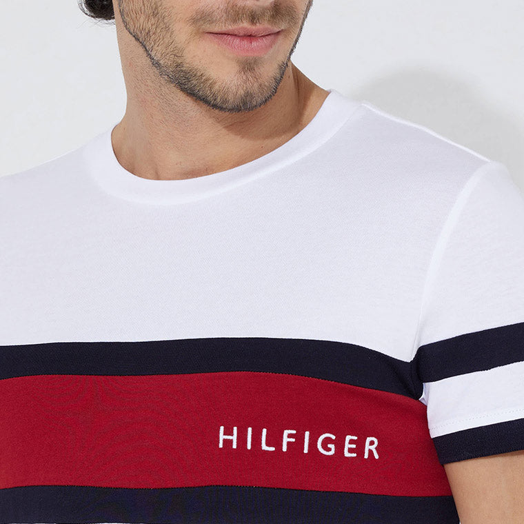 Colorblock Placent Tommy Hilfiger Colorblock Placement T-Shirt - White |ThirdBaseUrban