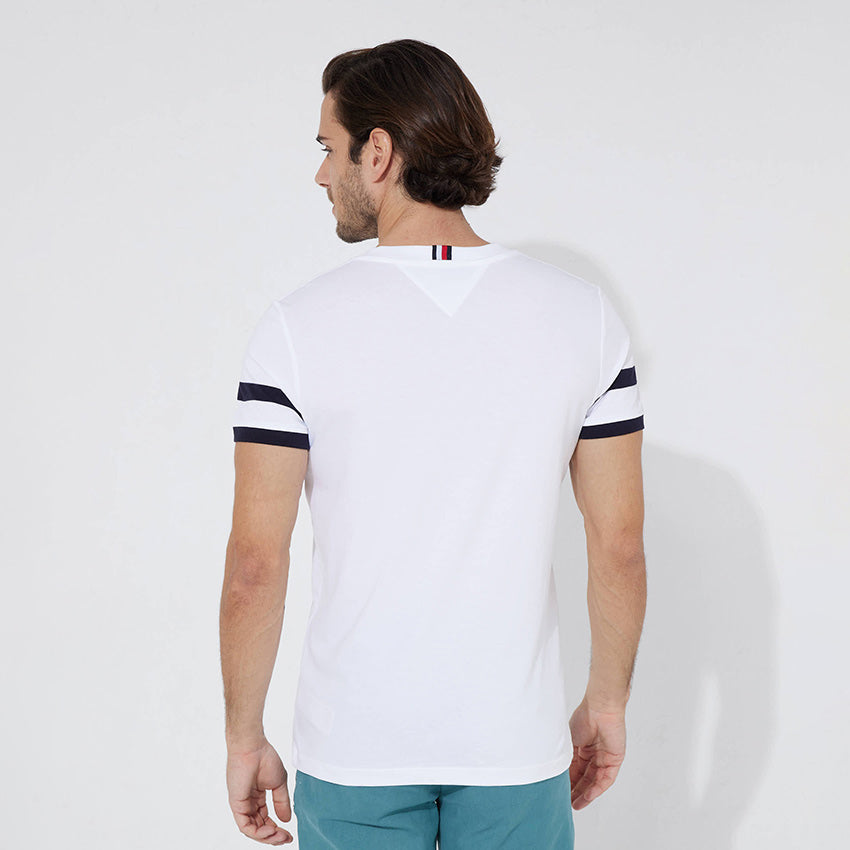 Colorblock Placent Tommy Hilfiger Colorblock Placement T-Shirt - White |ThirdBaseUrban