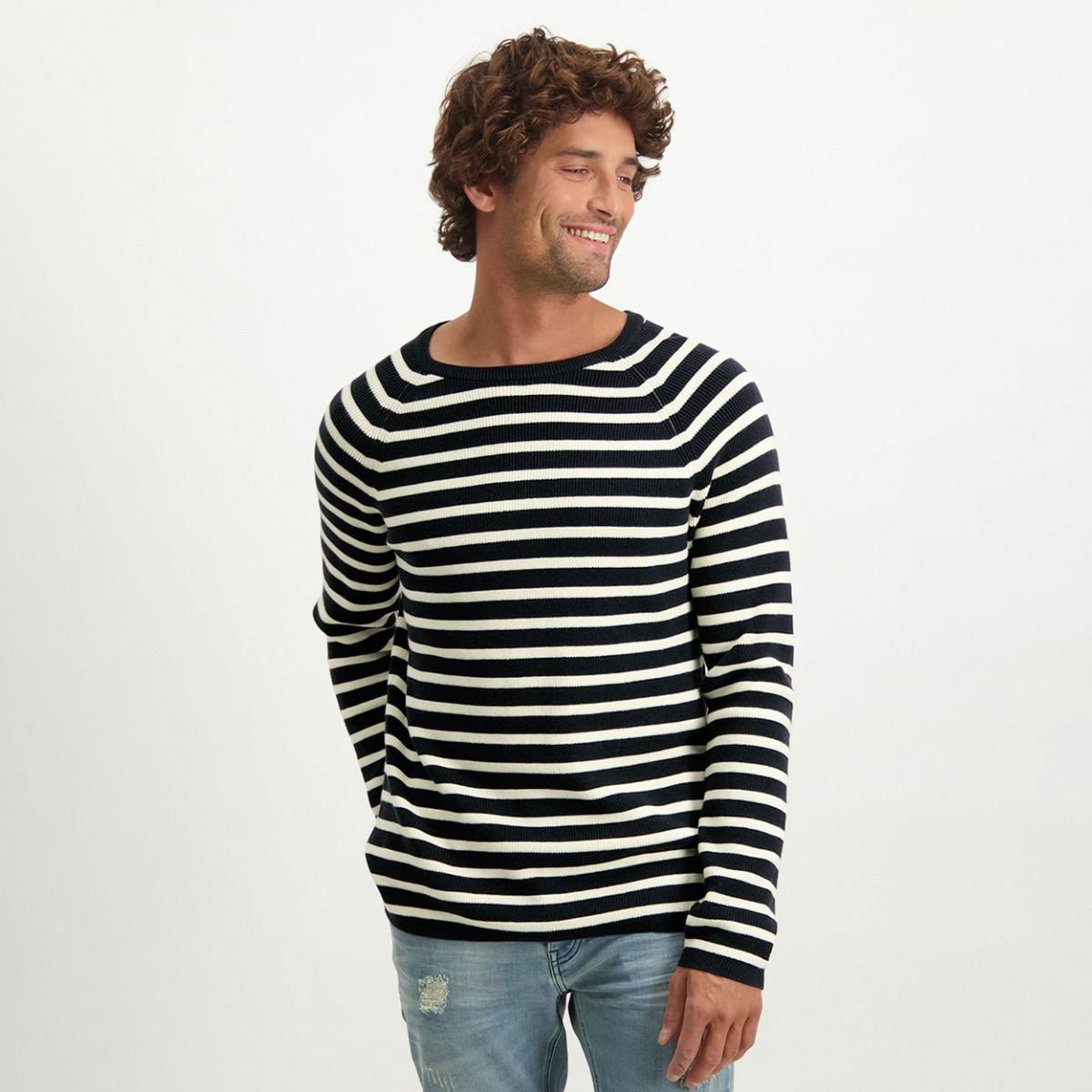 Zack Knit Cotton Sweater Stripe Pattern