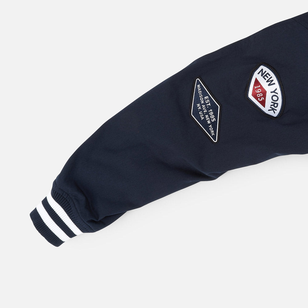 Cotton Varsity Jacket - Navy