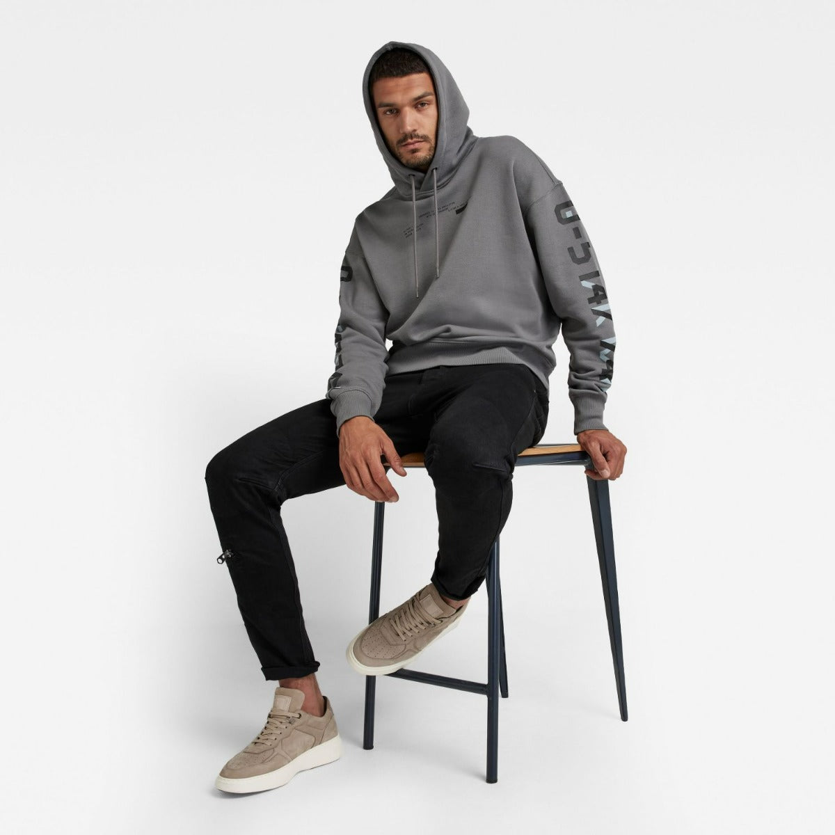 Hoodie Sleeve Graphics Grey