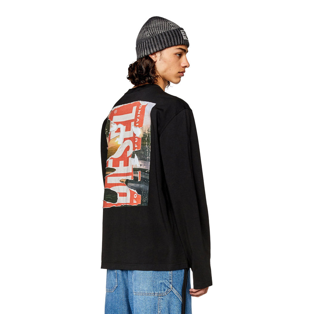 T-Crane-Long Sleeve T-Shirt - Black