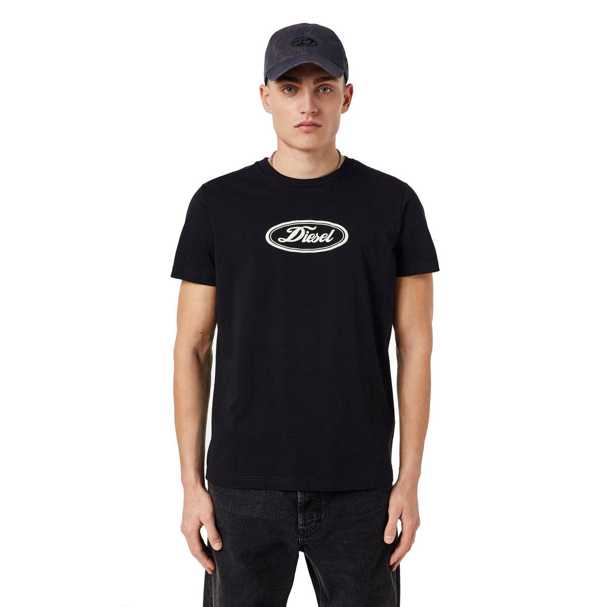 T-DIEGOR-C14 Cotton T-Shirt - Black