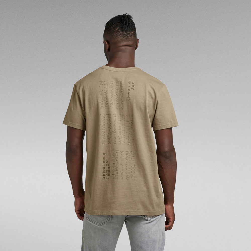 Back Graphic Text T-Shirt - Taupe