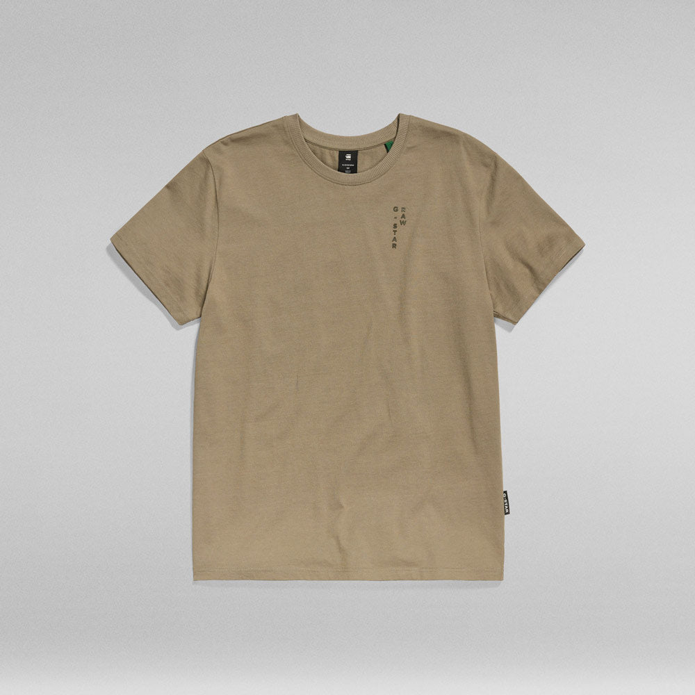 Back Graphic Text T-Shirt - Taupe