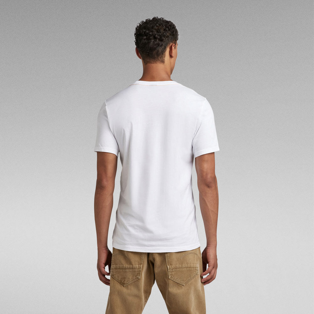 Chest Graphic Slim T-Shirt - White