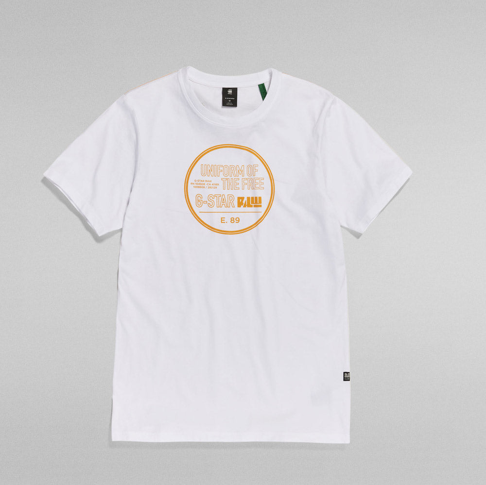 Chest Graphic Slim T-Shirt - White