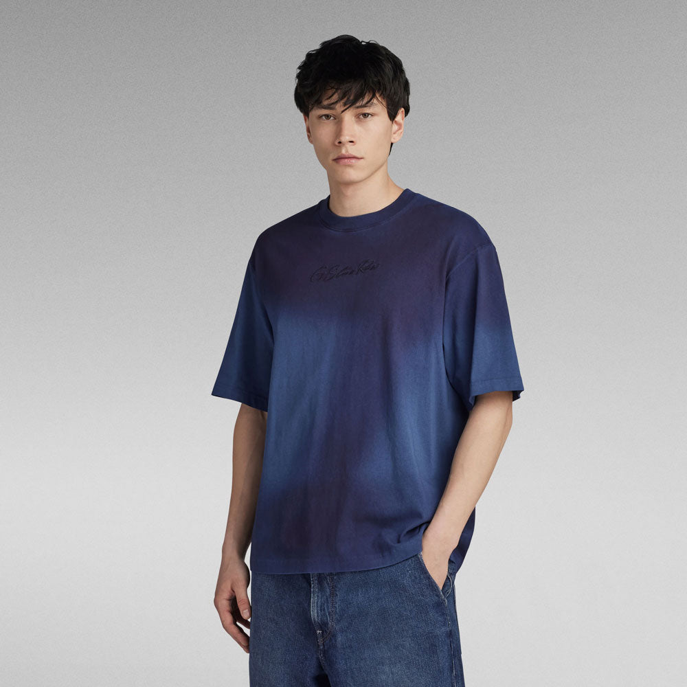 Spray Autograph T-Shirt  - Blue