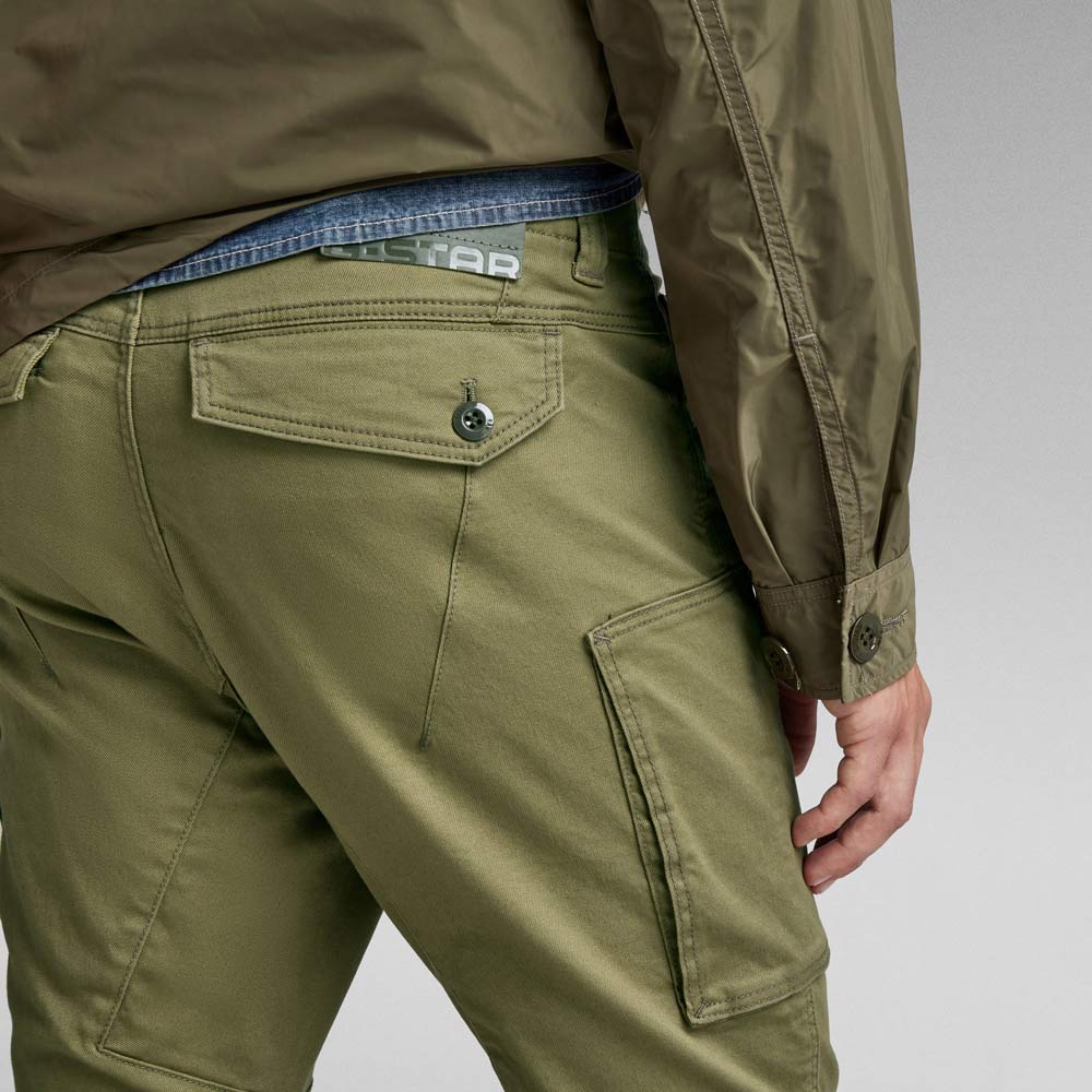 Zip Pocket 3D Skinny Cargo Pants - Olive