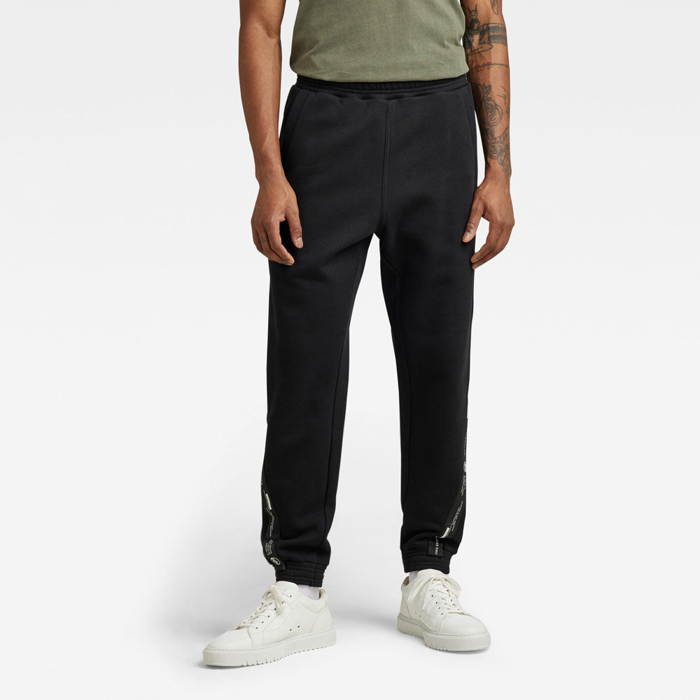 Logo Tape Cotton Sweat Pant - Black