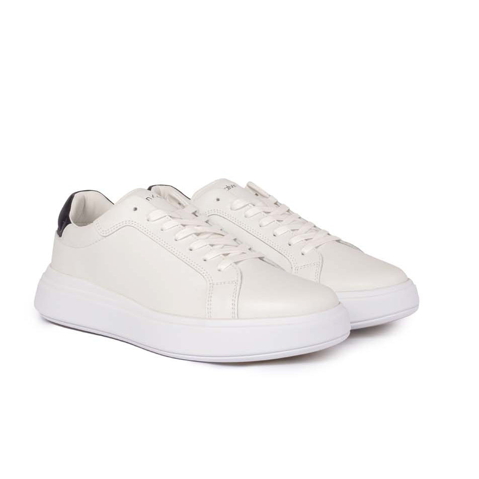 Lace-Up Leather Sneakers - White
