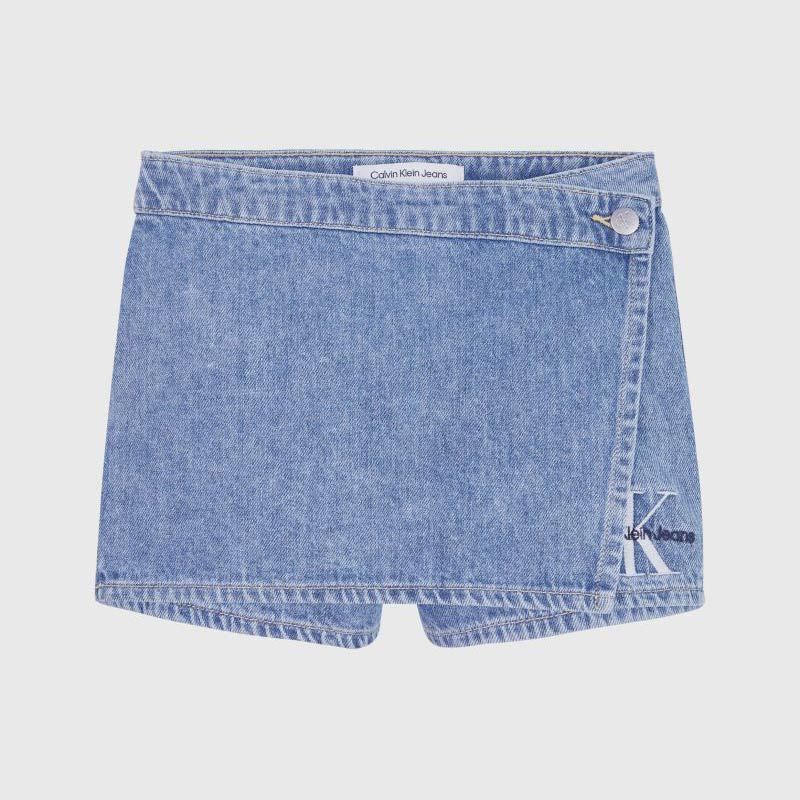 Marble Denim Skort - Denim Medium