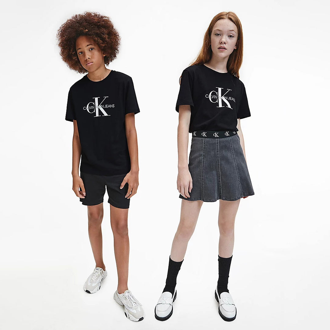 CK Kids Unisex Tee Monogram Print Black