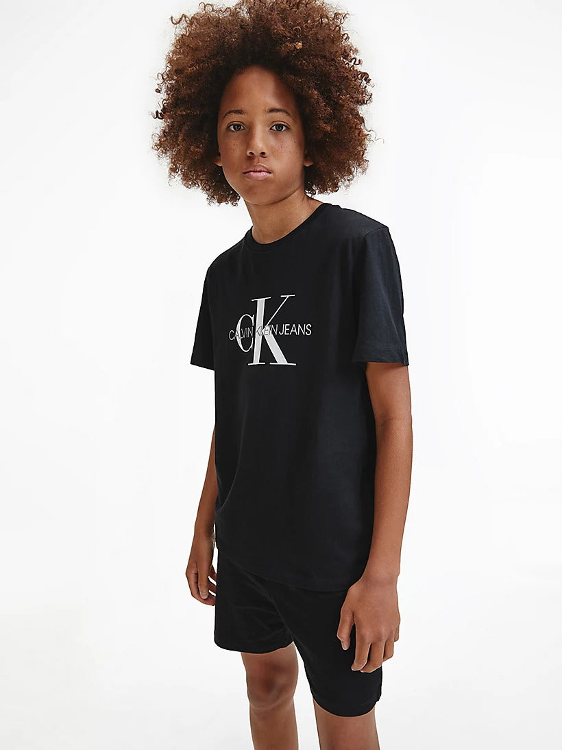 CK Kids Unisex Tee Monogram Print Black