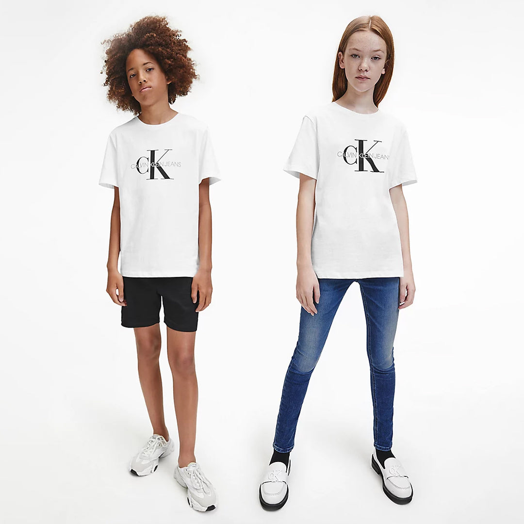 CK Kids Unisex Tee Monogram Print White