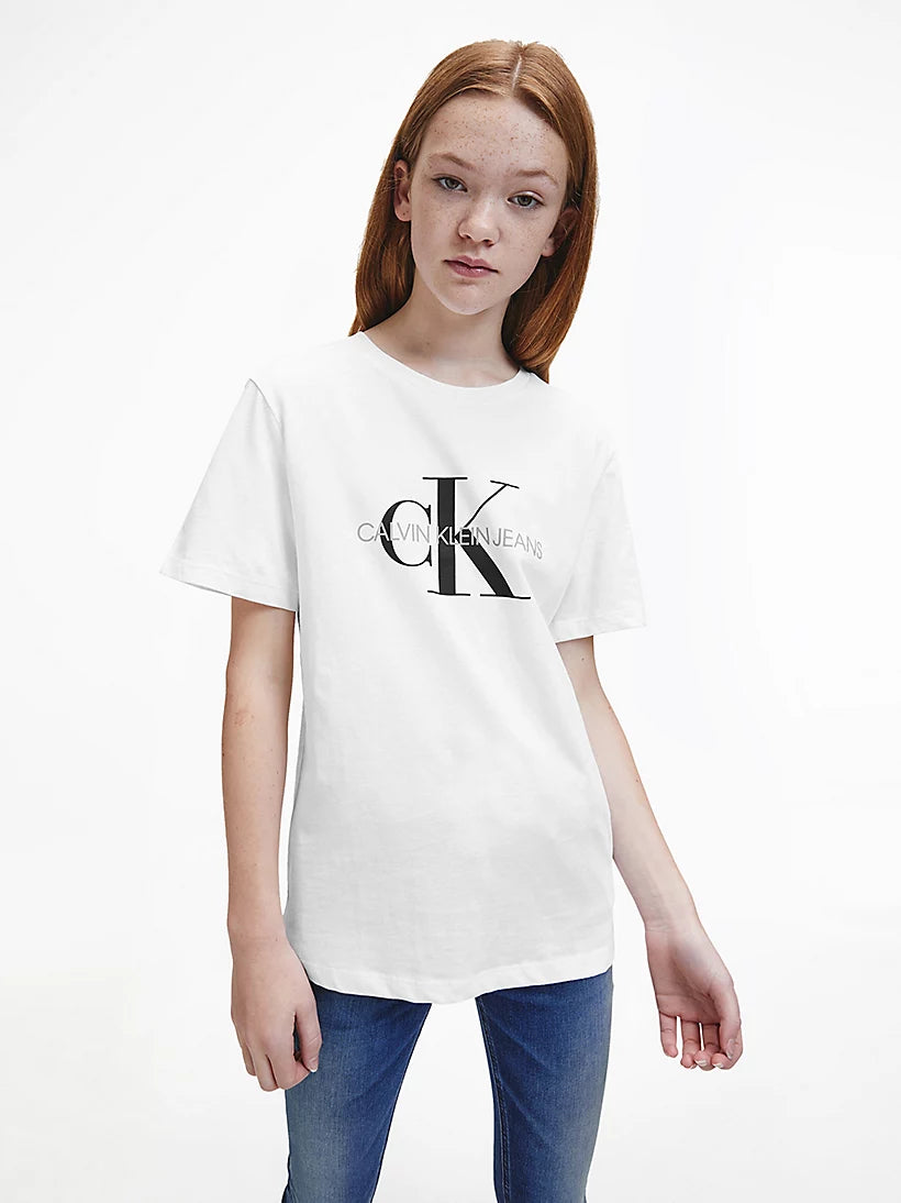 CK Kids Unisex Tee Monogram Print White